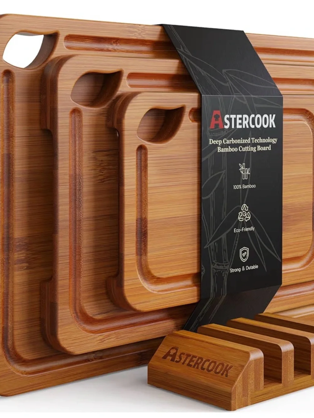 Bamboo Cutting Board Set - Natural Brown